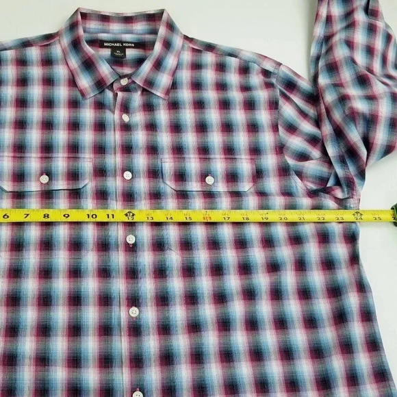 Michael Kors XL Check/Plaid Dual Flip Pocket Men's - Picture 2 of 7